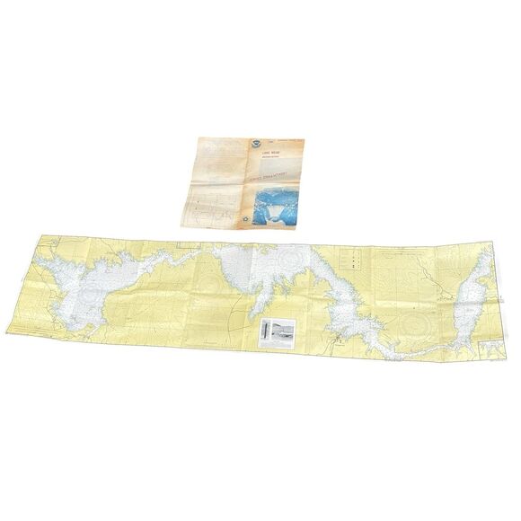 Lake Mead NOAA Nautical Chart Poster Arizona Nevada Map 1975 Commerce Vintage